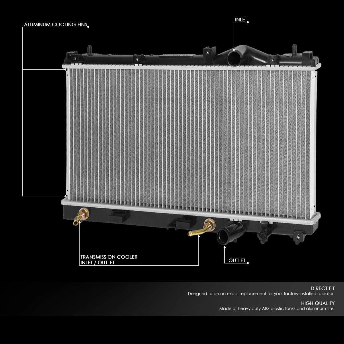 Aluminum Core Radiator for Chrysler Dodge Neon (1995–1999) DPI 1548