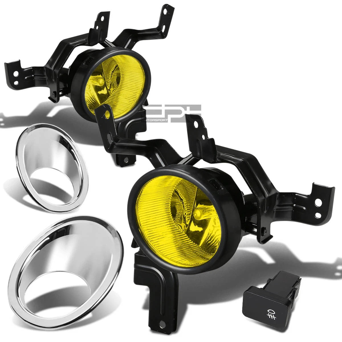 Fog Light Lamp Set for Honda CR-V (2007–2009) OE Yellow Lens + Switch + Chrome Bezel