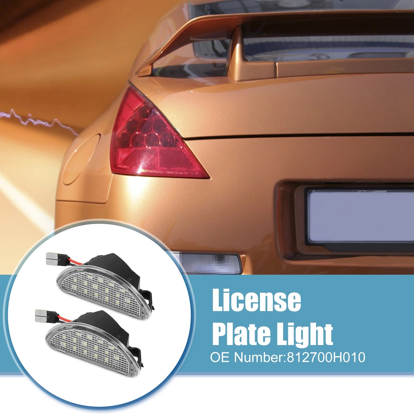 2pcs LED License Plate Light for Toyota Aygo (2005–2014) No. 812700H010