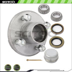 Set of 4 Galvanized Hubs & 44649 Bearings for Boat Trailer