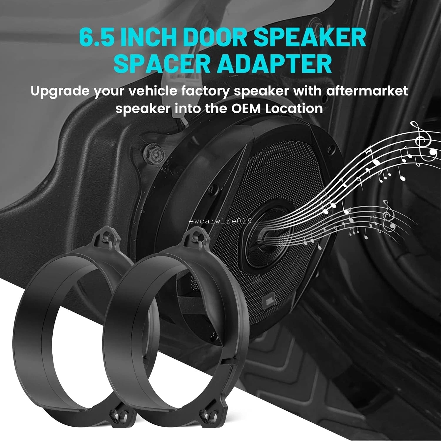 2X Front Door Speaker Adapter Rings for Toyota Corolla (2001–2014)