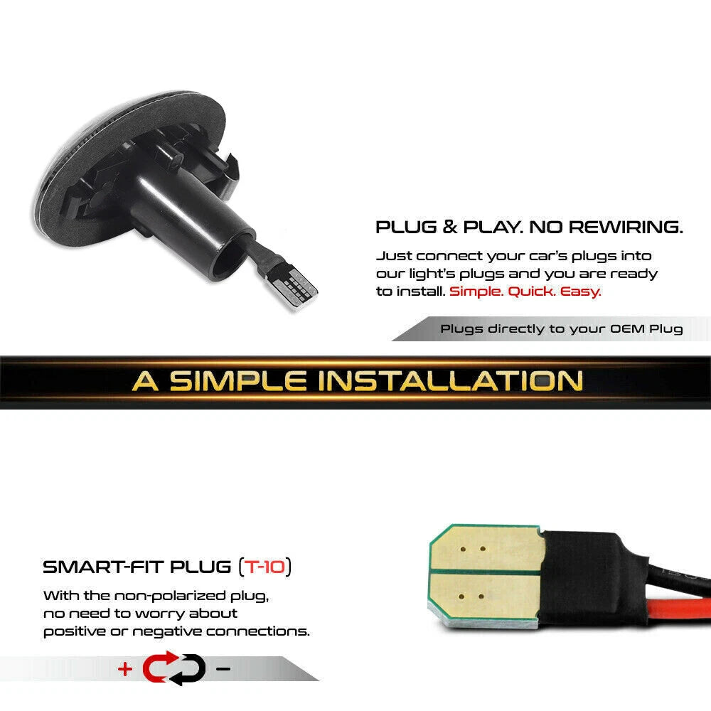 2X LED Dynamic Side Marker Signal Lamp Smoke for MINI Cooper