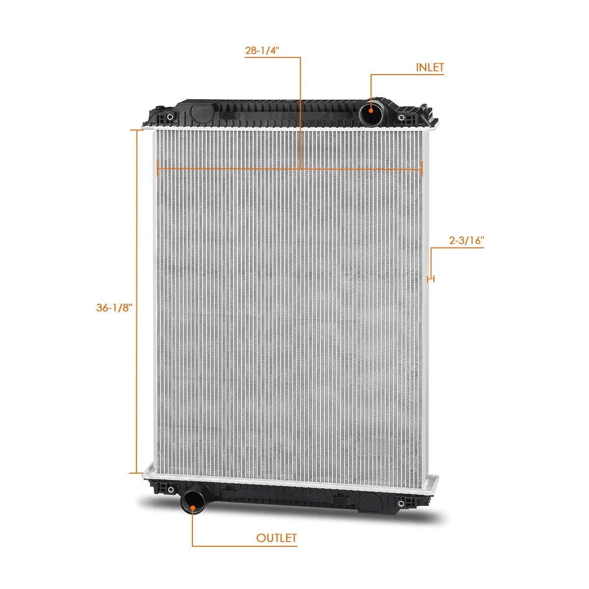 2X Aluminum 2-Row Radiator for Freightliner FLD112/Business Class M2 (1993–2012)
