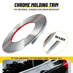 Chrome Molding Trim for Universal Fit Automotive Trunk Side Bumper (0.8cm)