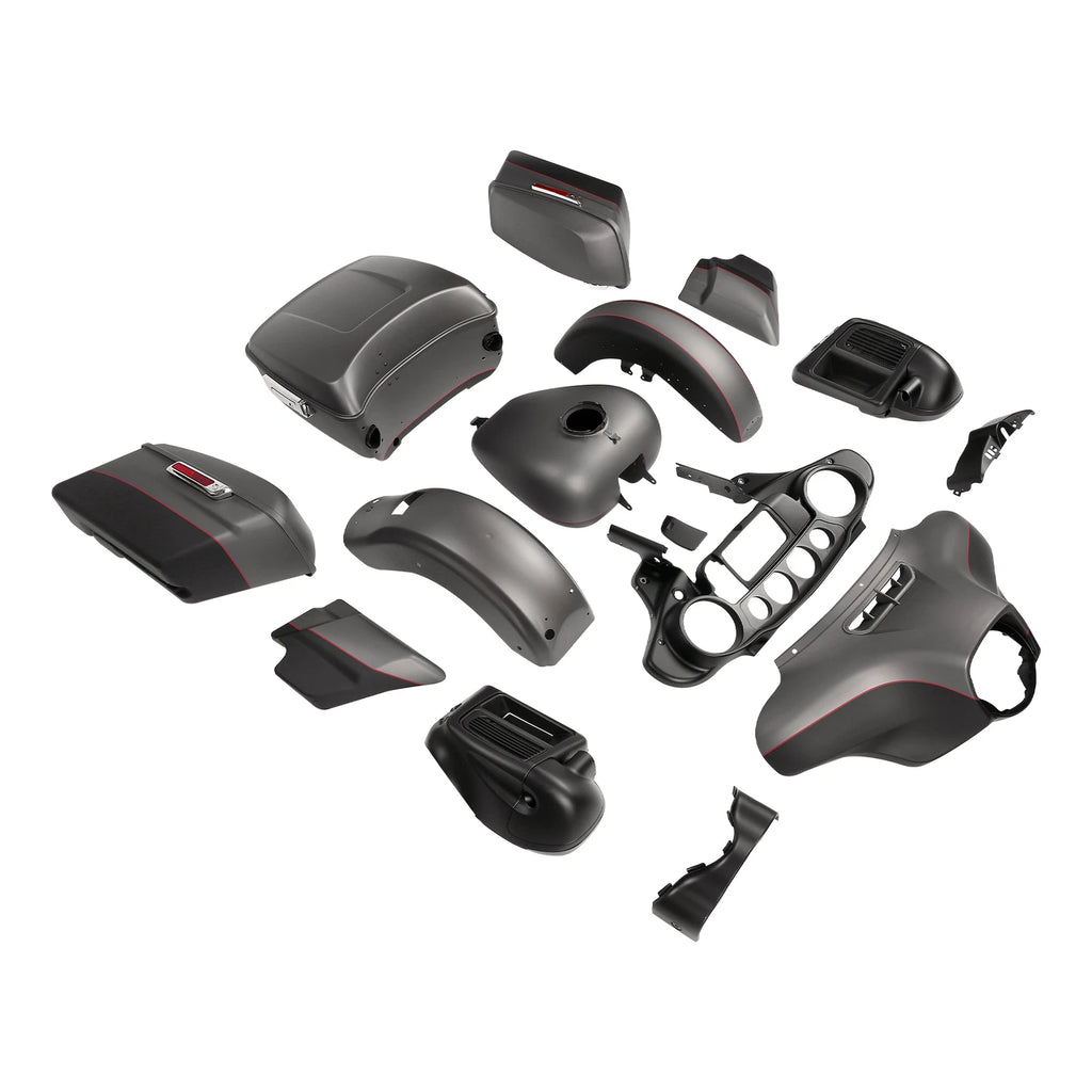 Fairings Bodywork Kit for Harley Electra Glide (2014–2024) Gray/Black Denim