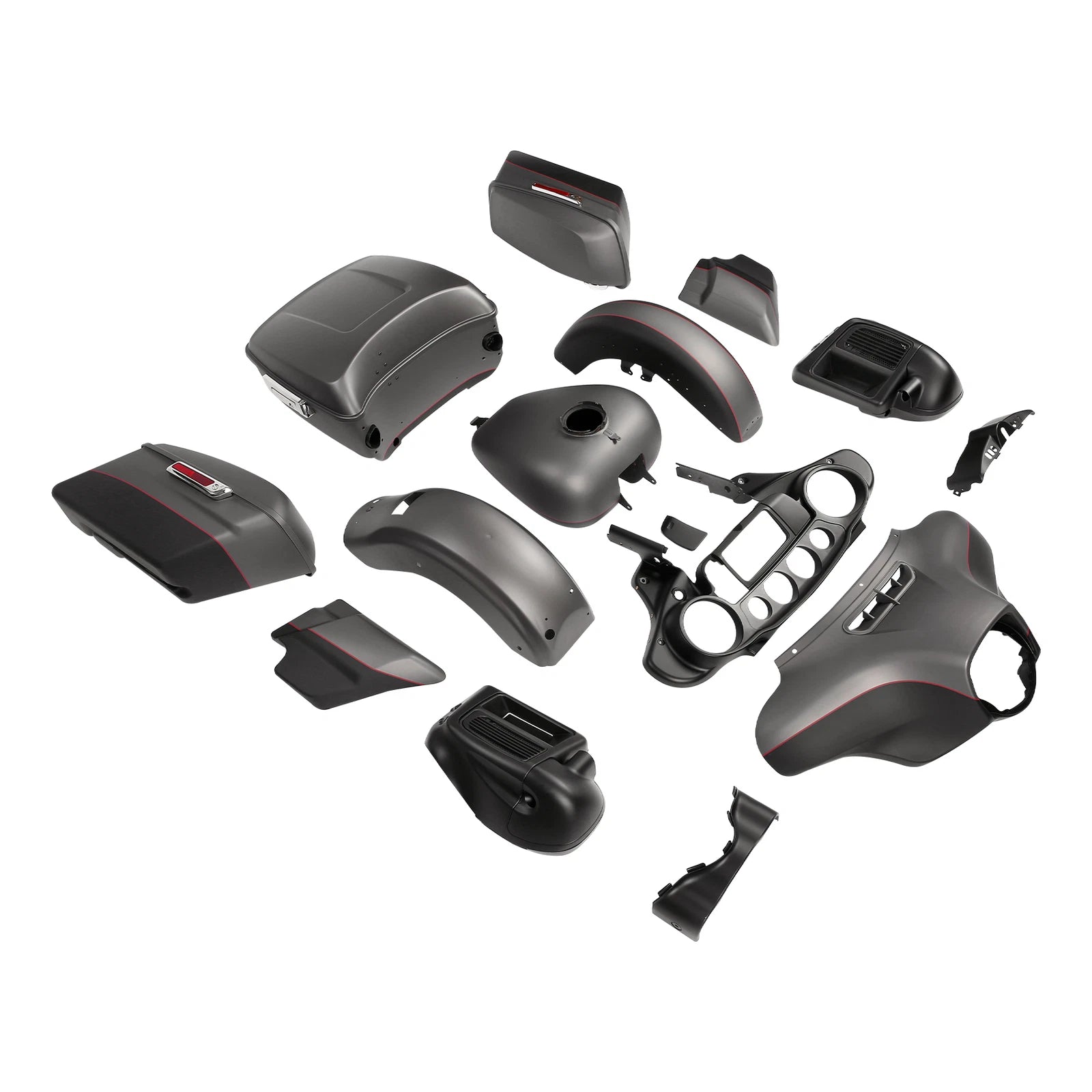 Fairings Bodywork Kit for Harley Electra Glide (2014–2024) Gray/Black Denim