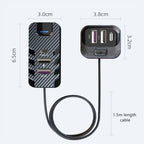 6-Port USB Car Charger 66W Quick Charge 3.0 & PD