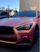 2 x RGB Smoked LED Fog Lights for Infiniti Q50 Q50S Sport (2014–2020)