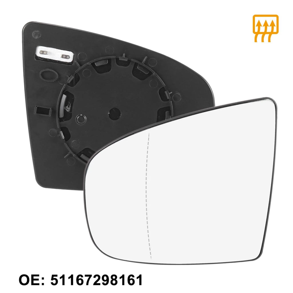 Heated Mirror Glass Replacement Left Side LH for BMW X5 X6 (2007–2013)