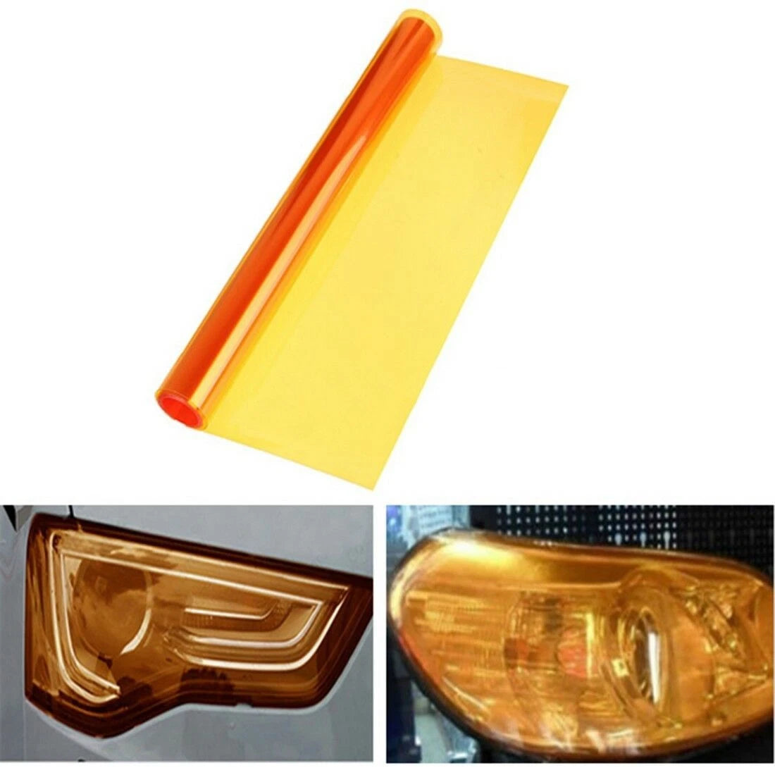Orange Tint Vinyl Smoke Film Sheet for Universal Headlights/Taillights (12"x48")