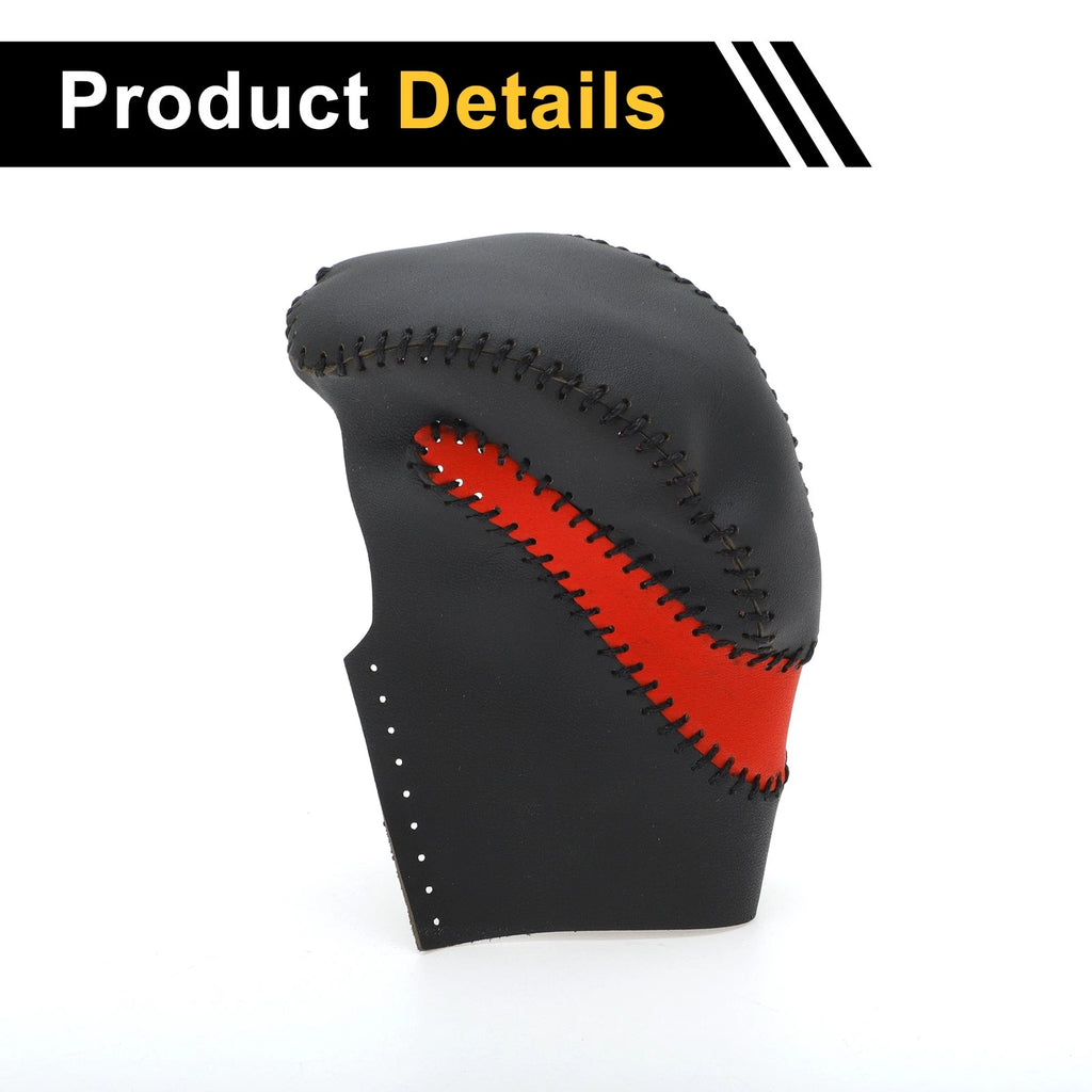 1 Pc Gear Shift Knob Cover for Honda Accord (2013–2017) Black Red Faux Leather
