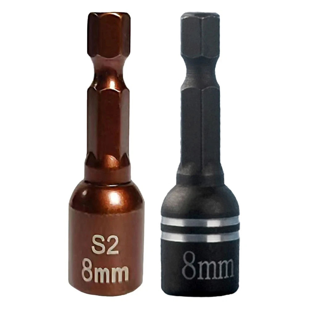 2X 8mm Sleeve Wrench Adapter for 1/4 Inch Hex Shank Screwdrivers