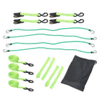 Set of 4 Ratchet Straps for Secure Tie-Downs (2200 lbs, 1 in x 15 ft)