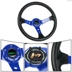 6 Bolt 14” Blue Universal Aluminum Racing Steering Wheel
