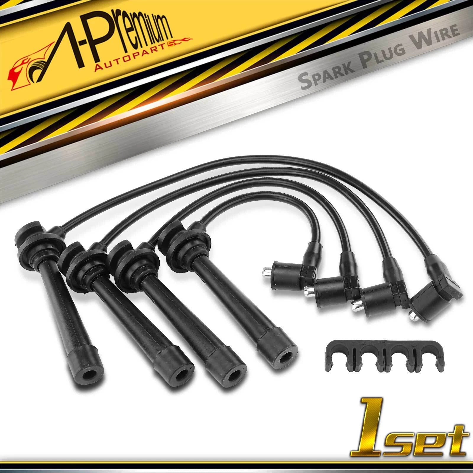 Set of 4 Spark Plug Wires for Kia Rio (2001–2005)