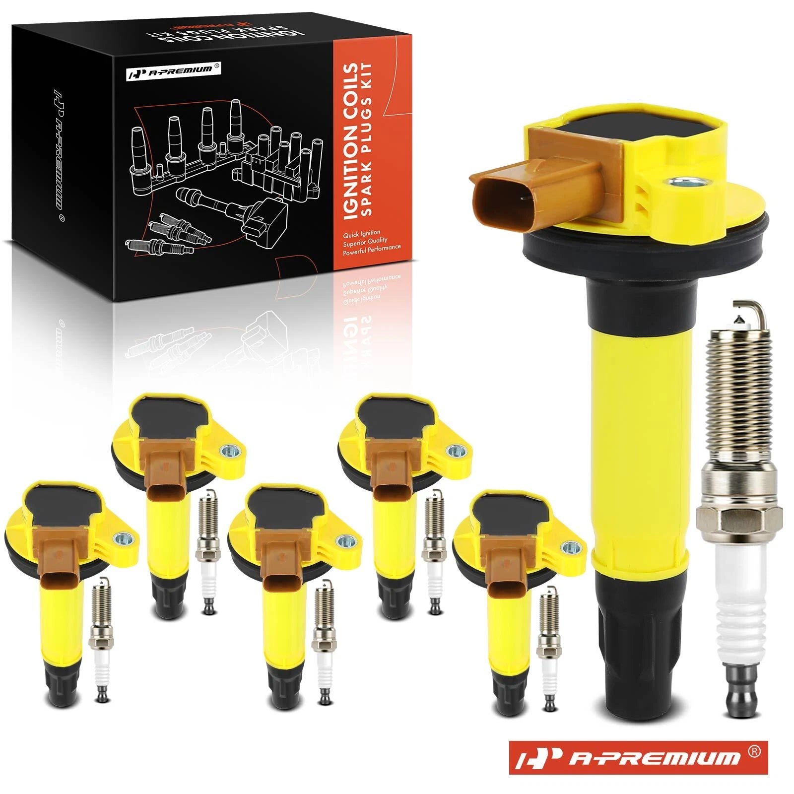 Set of 6 Ignition Coils & Spark Plugs for Ford F-150