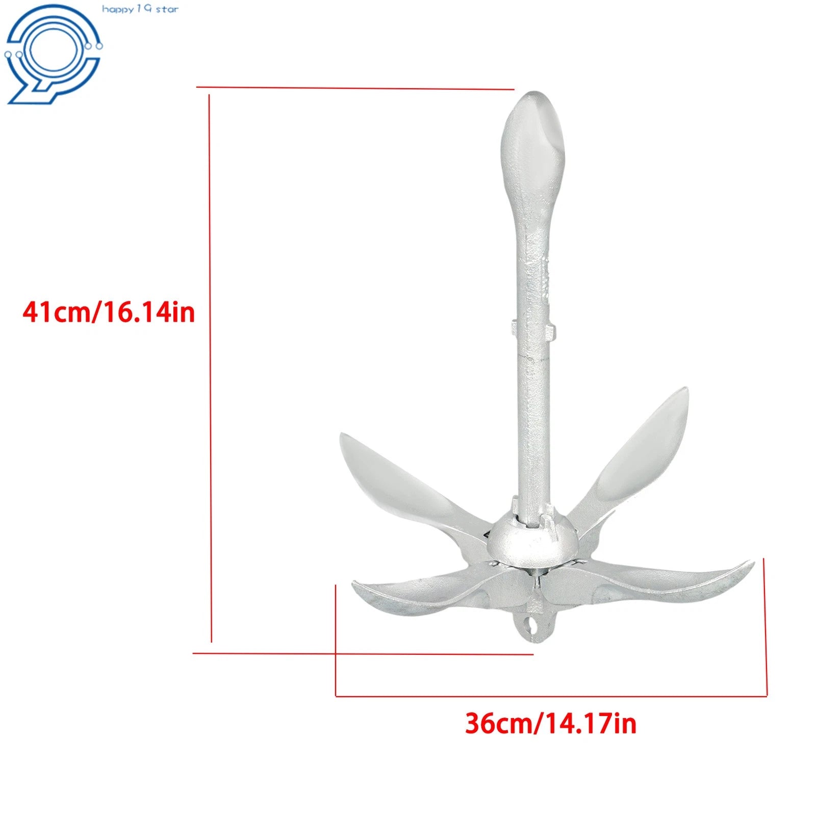 2X Silver Marine Kayak Folding Anchor Kit for PWC Canoe Jet Ski