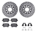Set of 2 Brake Disc and Pad Kits for VW A3 (Rear)