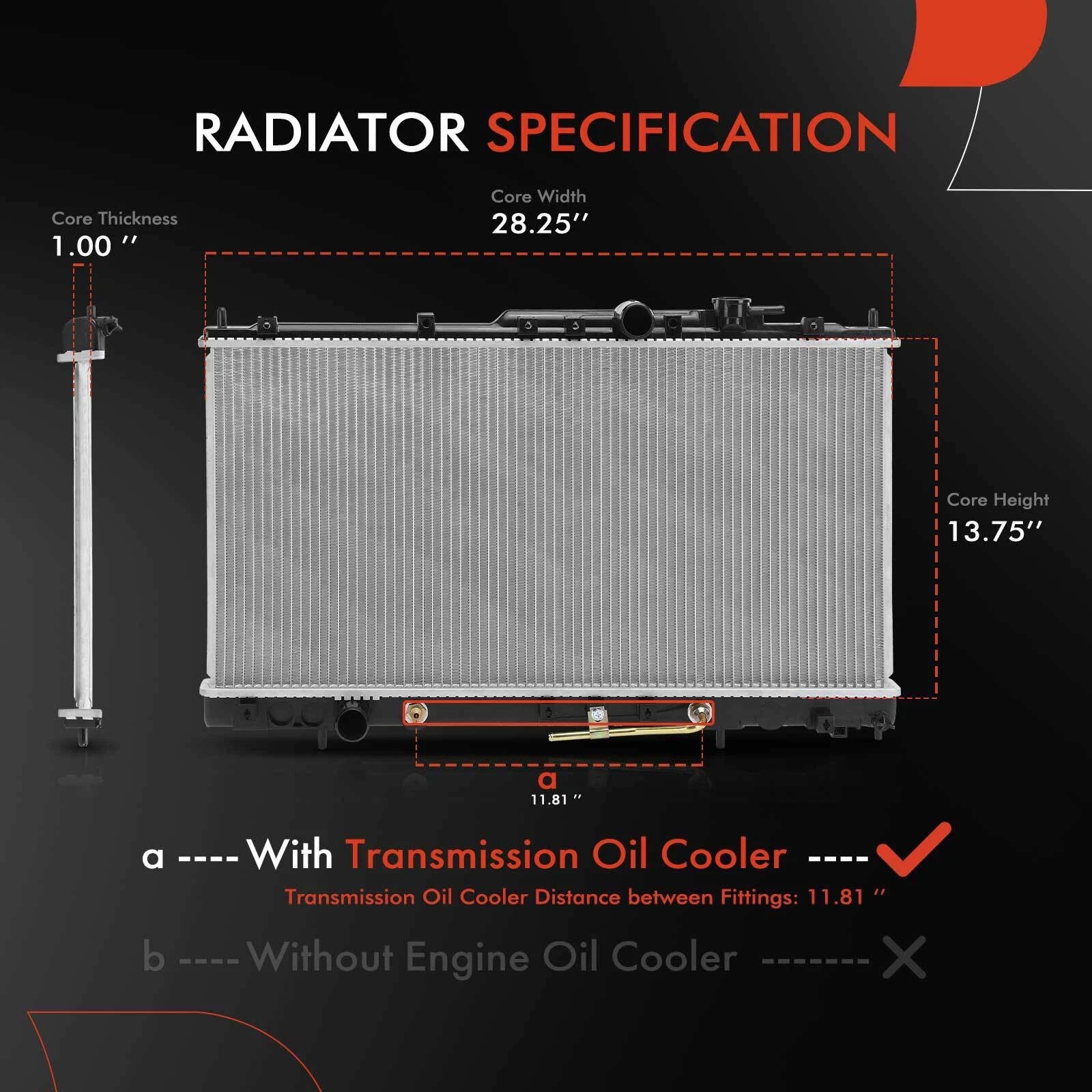 Radiator for Mitsubishi Eclipse Chrysler Sebring Dodge Stratus (2001-2005)