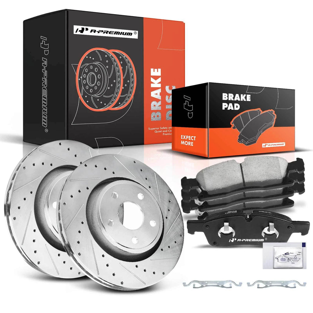Front Side Drilled Brake Rotor & Ceramic Pad for Jeep Grand Cherokee (2011–2021)