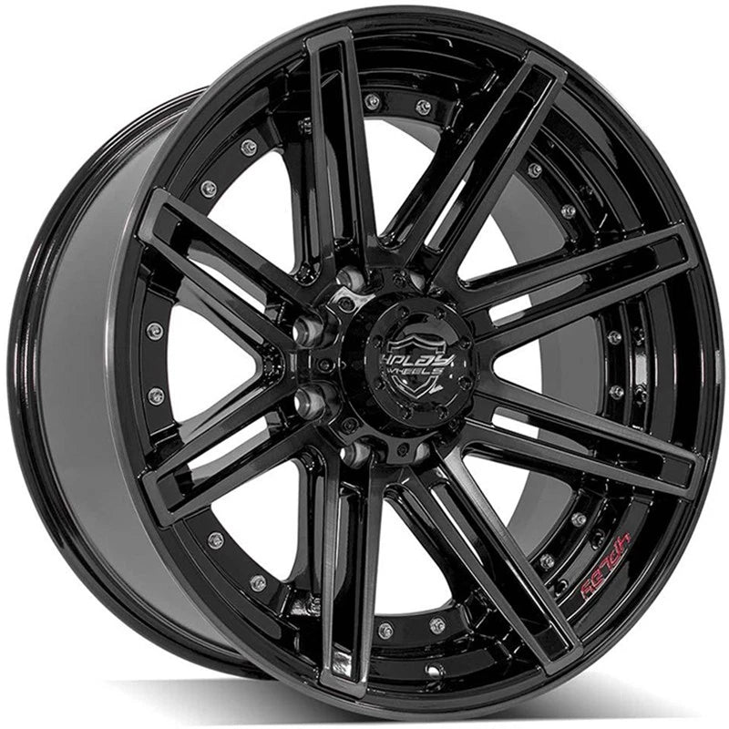 22" Gloss Black Wheel w/Brushed Face for 2000-05 Ford Excursion - RVO3193