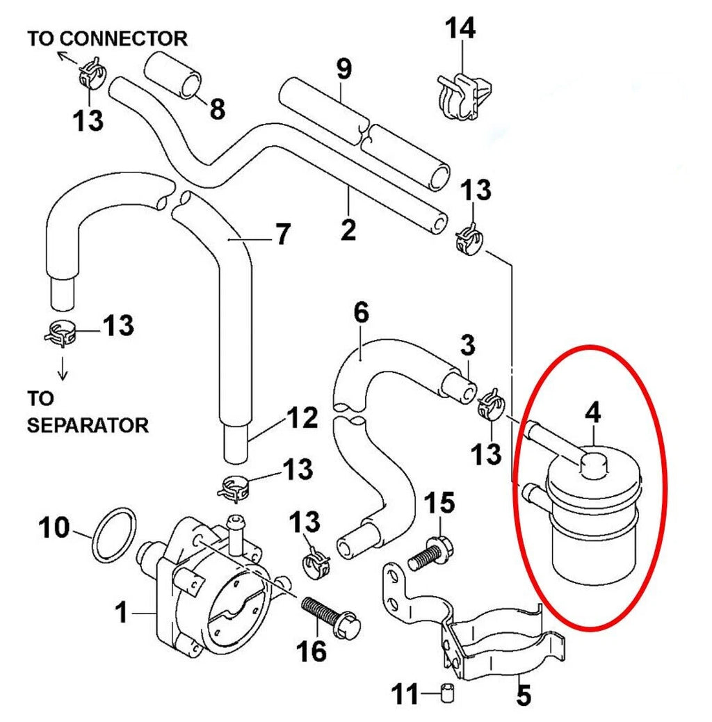 Fuel Filter for Johnson Evinrude OMC 25-70 HP (4-Stroke)