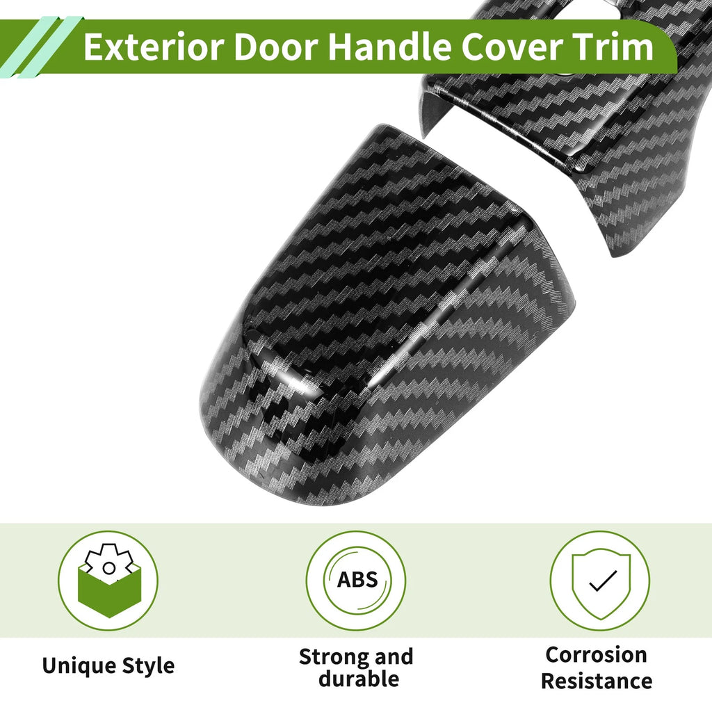 Exterior Door Handle Cover Trim for Chevrolet Camaro (2016–2023) Carbon Fiber Black