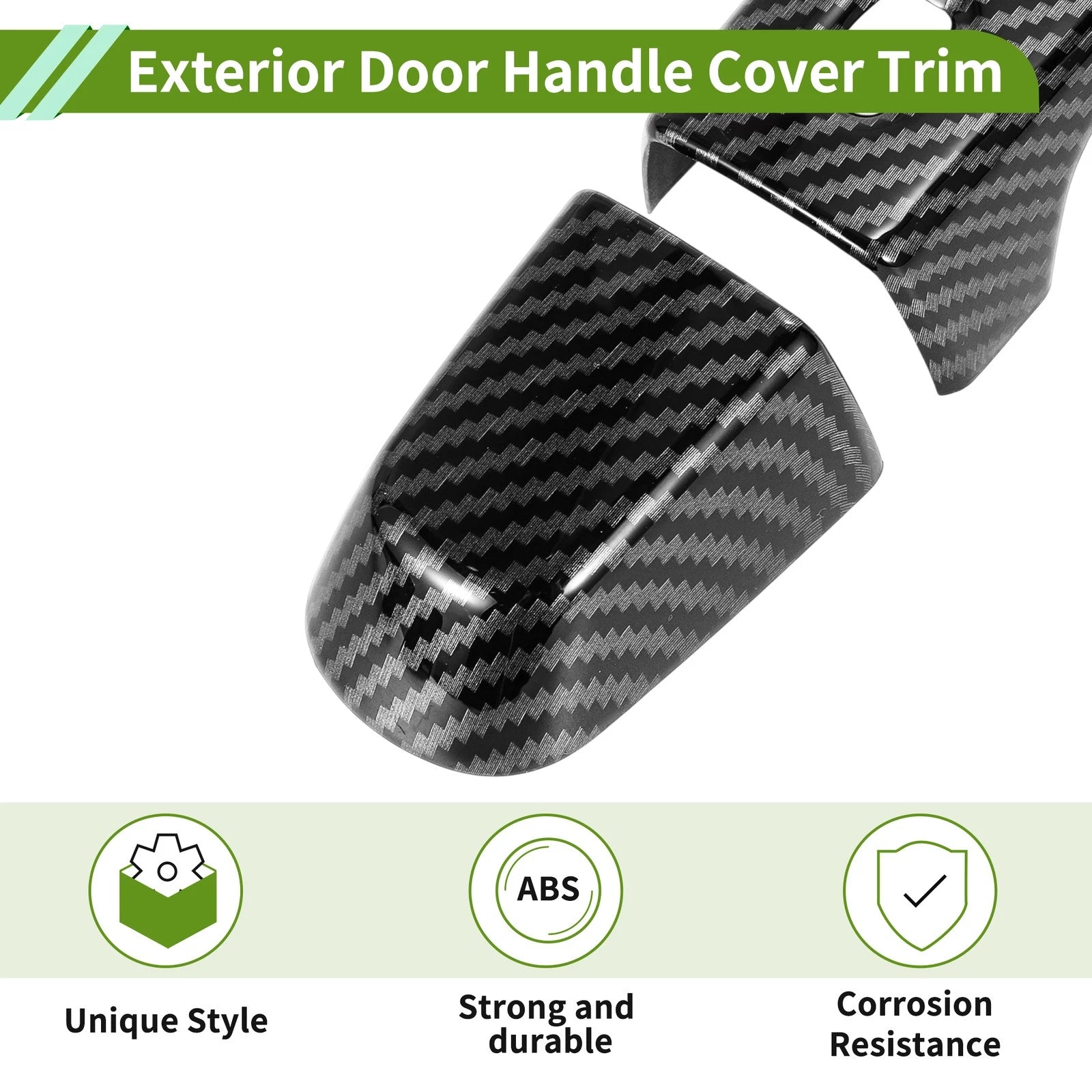 Exterior Door Handle Cover Trim for Chevrolet Camaro (2016–2023) Carbon Fiber Black