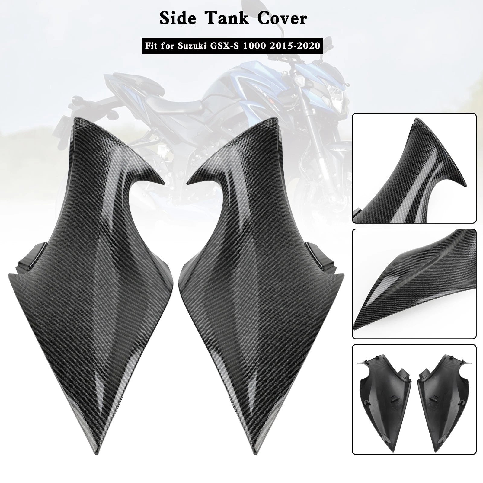 Carbon Front Side Tank Cover Fairing Panel for Suzuki GSX-S 1000 (2015–2020)