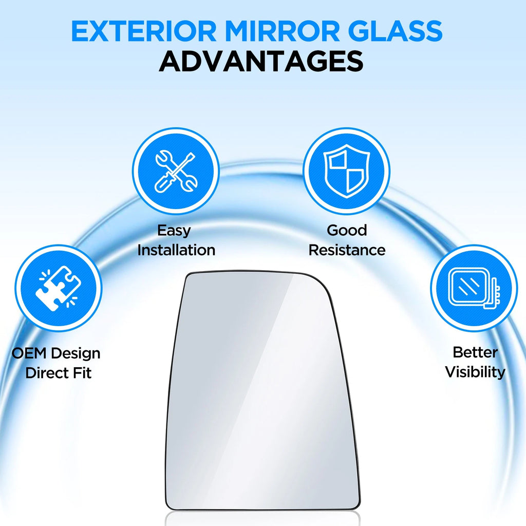 Mirror Glass Upper Passenger Side Right for 2015-2022 Ford Transit 150 250 350
