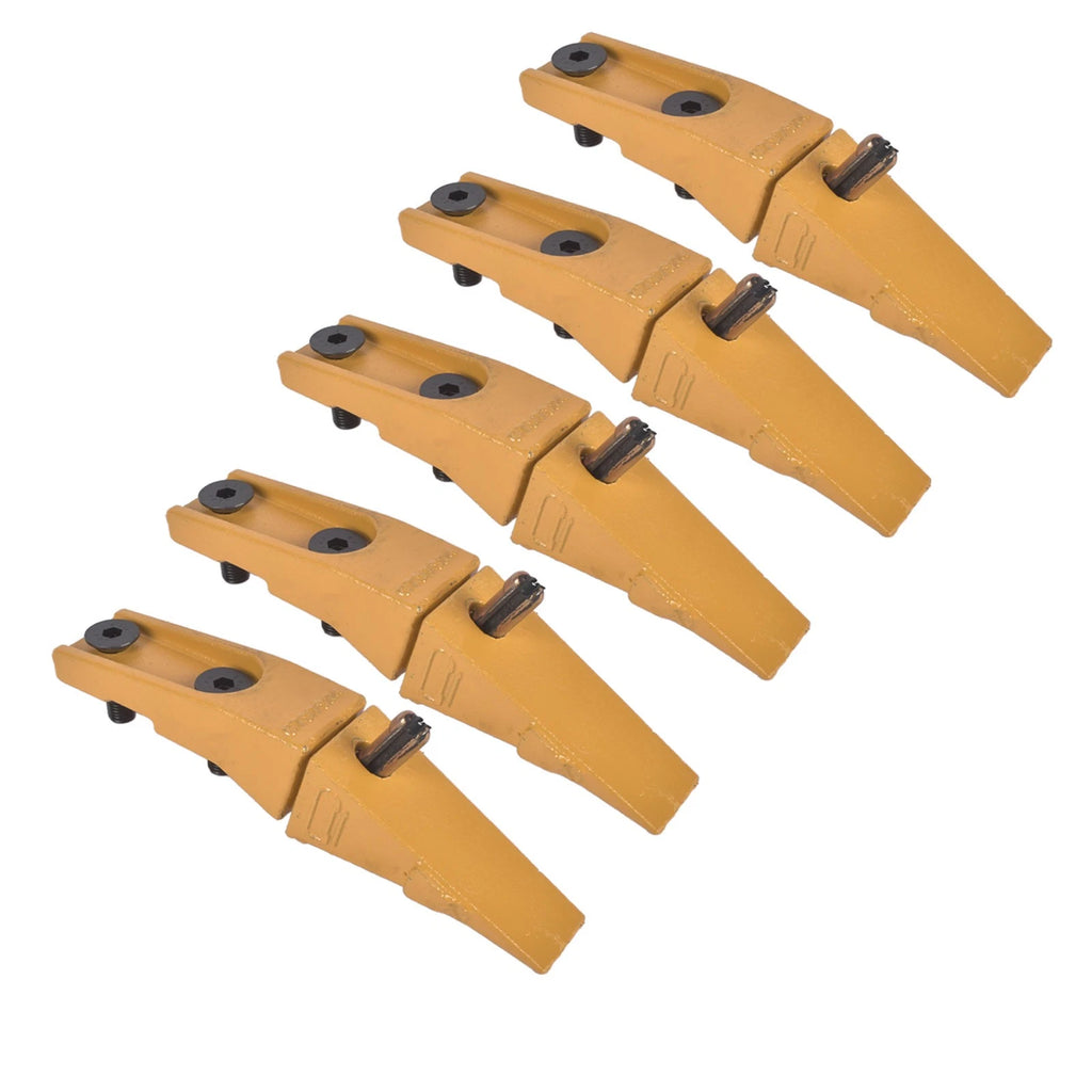 5X Bucket Teeth Assembly 6737322Y for Bobcat Skid Steer (Bolt-On, Flush Mount)