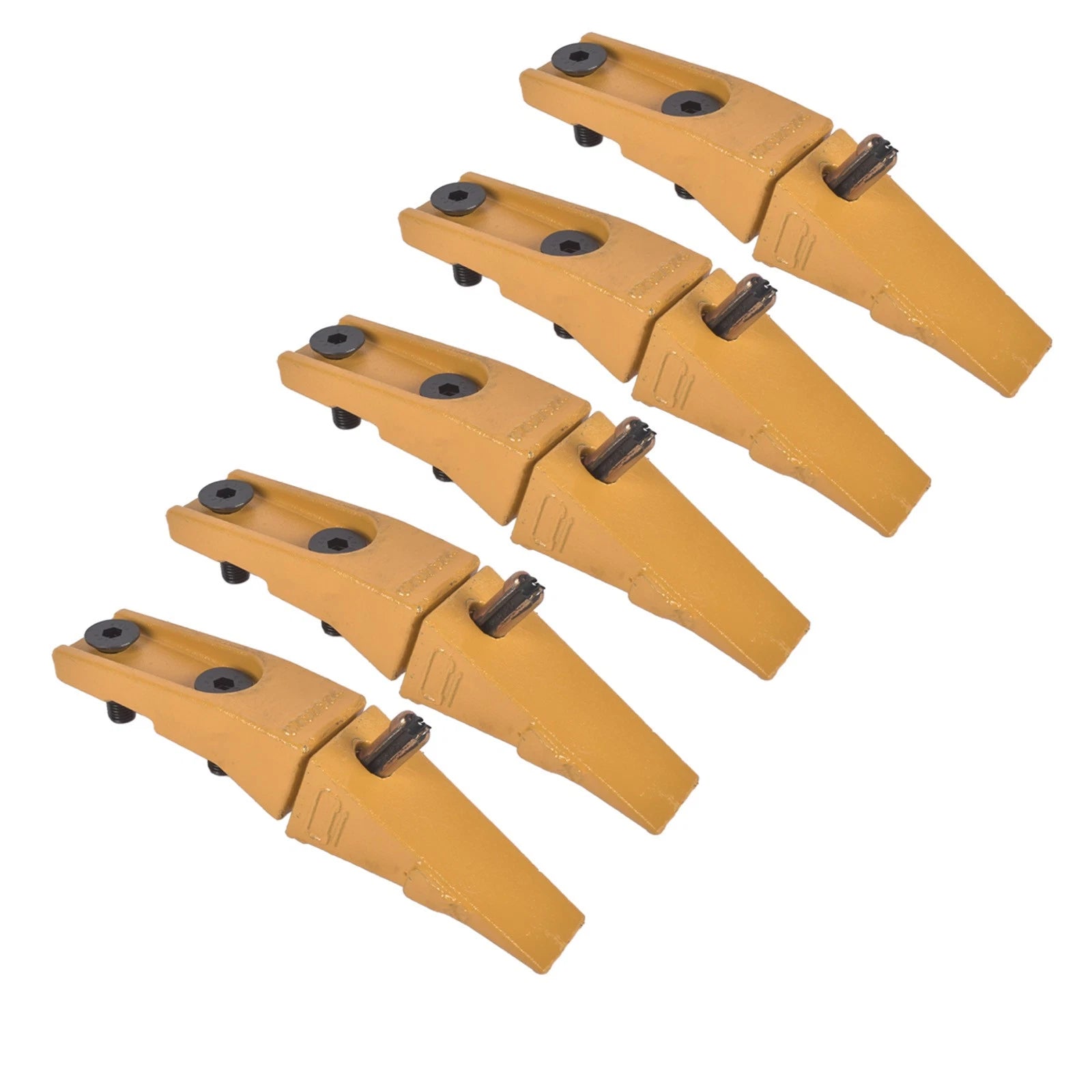 5X Bucket Teeth Assembly 6737322Y for Bobcat Skid Steer (Bolt-On, Flush Mount)