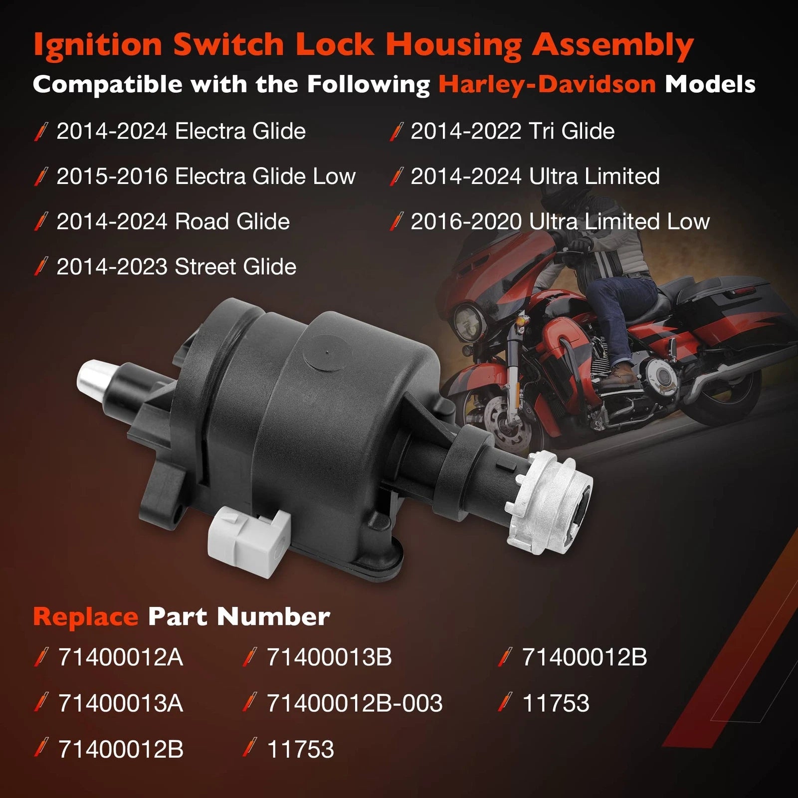 Ignition Switch Housing for Harley Electra Road Street Tri Glide (2014-2023)