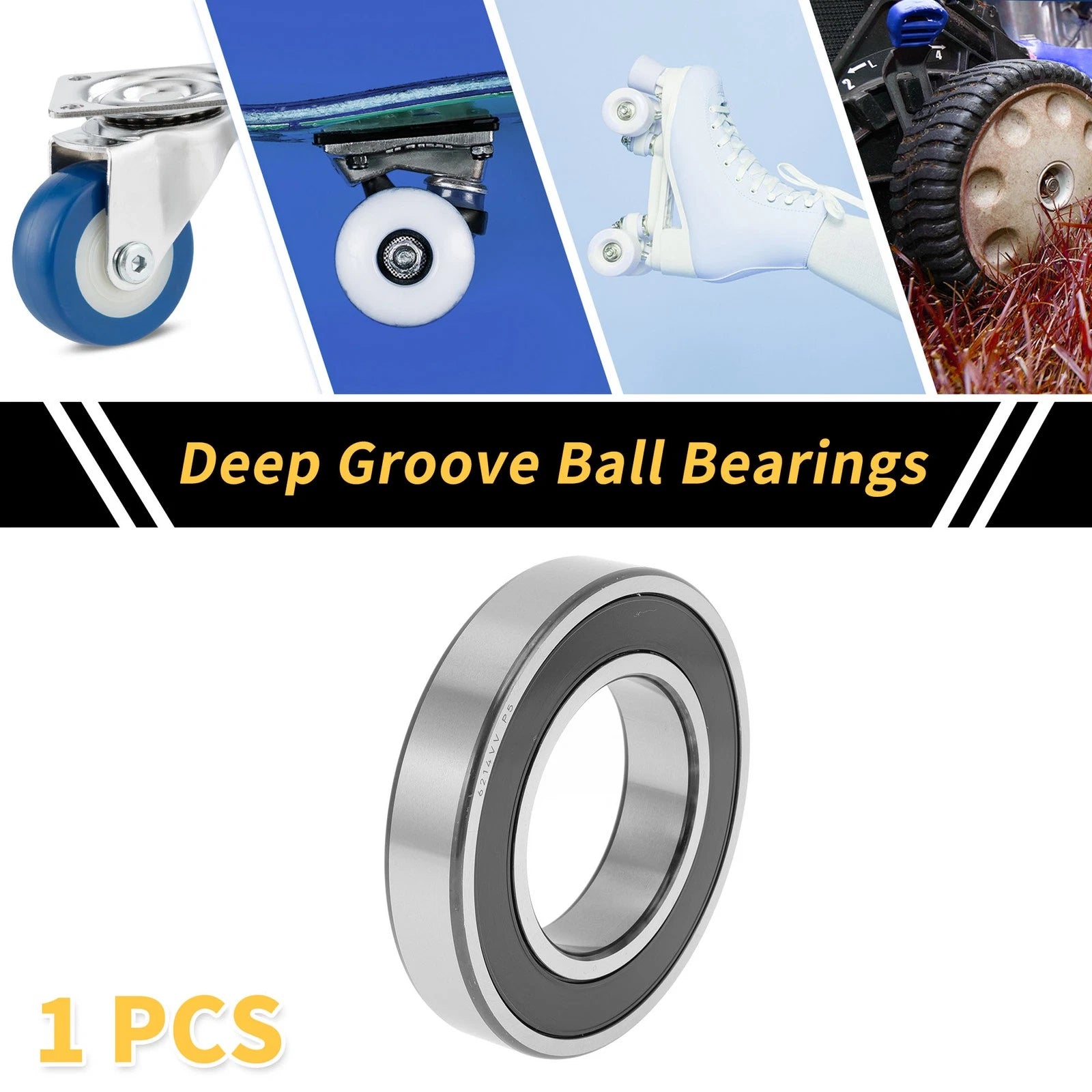 Deep Groove Ball Bearing 6214VV for Scooter Skateboard (70x125x24mm)