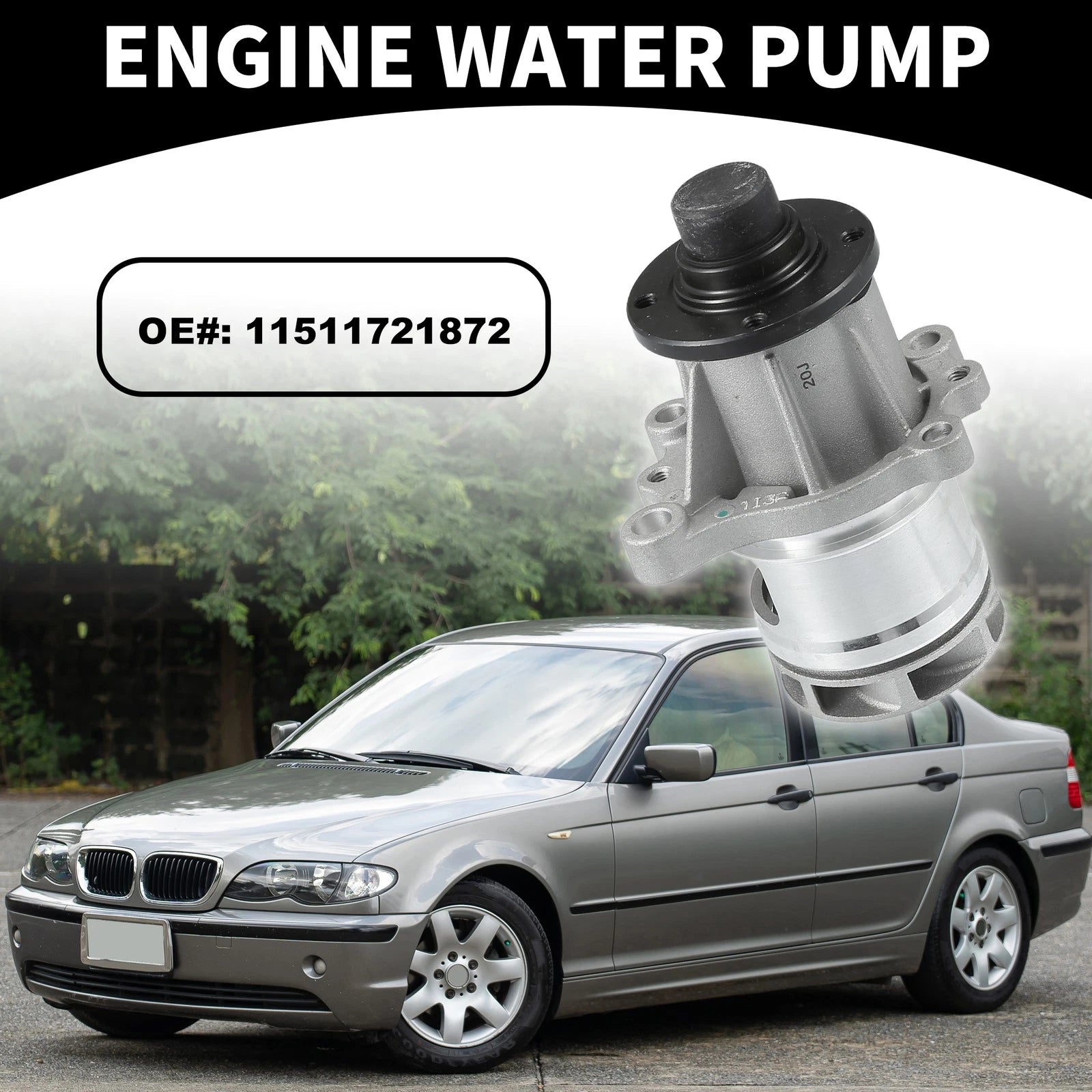 Water Pump for BMW 318I 318IS (1991–1999) No. 11511721872 with Rubber Ring Kit