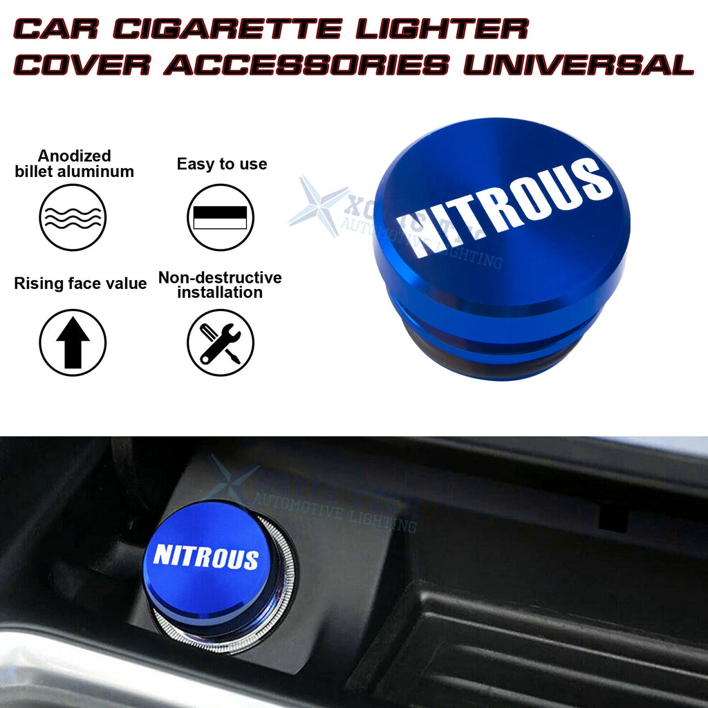Blue Billet Aluminum Nitrous Cigarette Lighter Plug Cover for Car (Universal)
