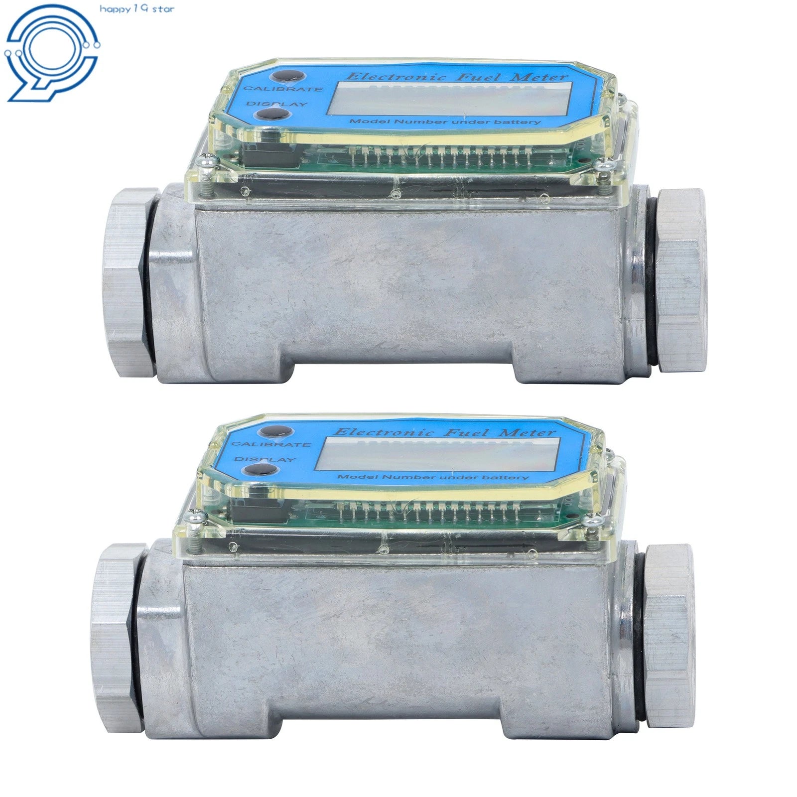 2X Digital Turbine Flow Meter 1" for Liquid (2.6-26 GPM)