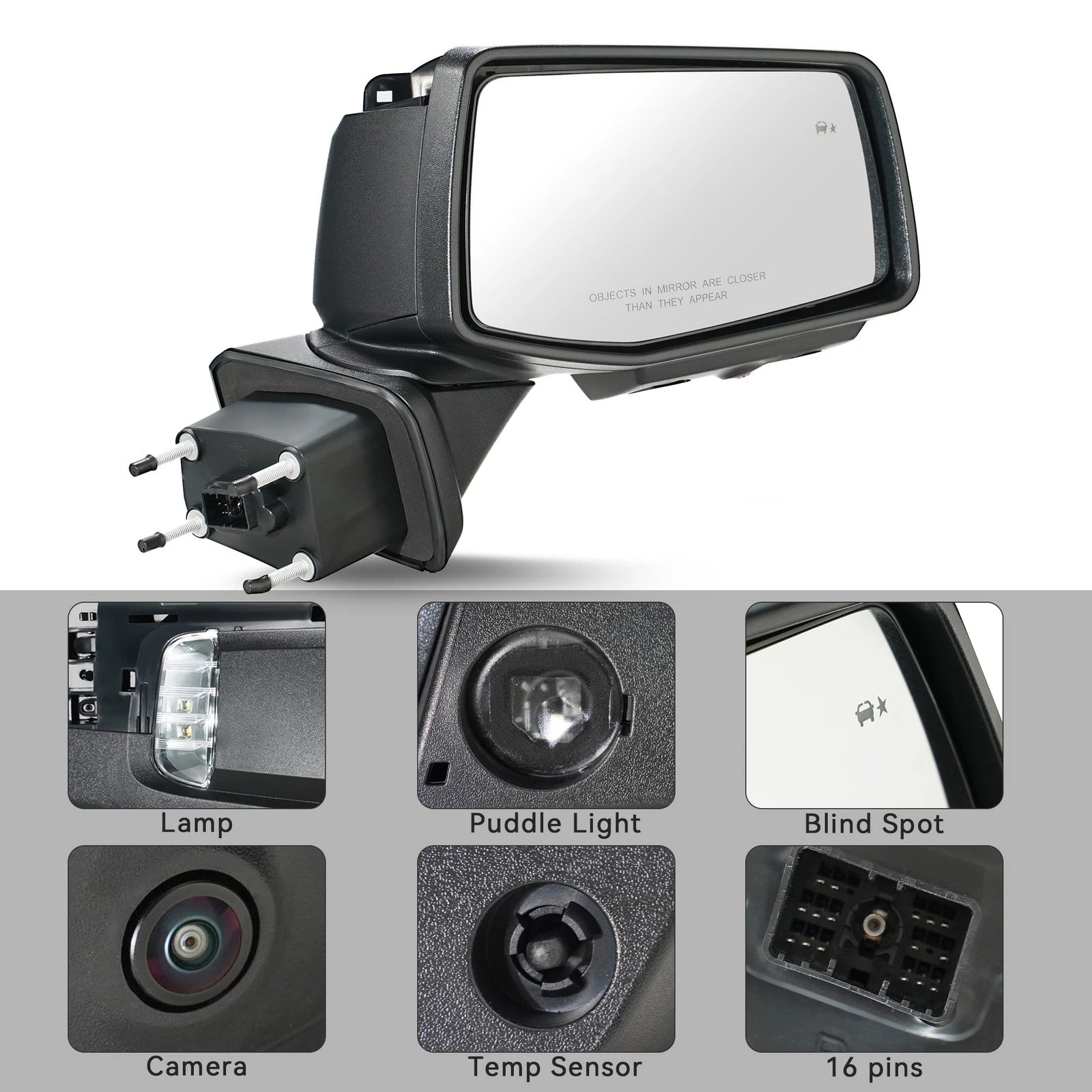 Side Mirror with Camera & BSD for Chevy Silverado 1500 (2019–2024)