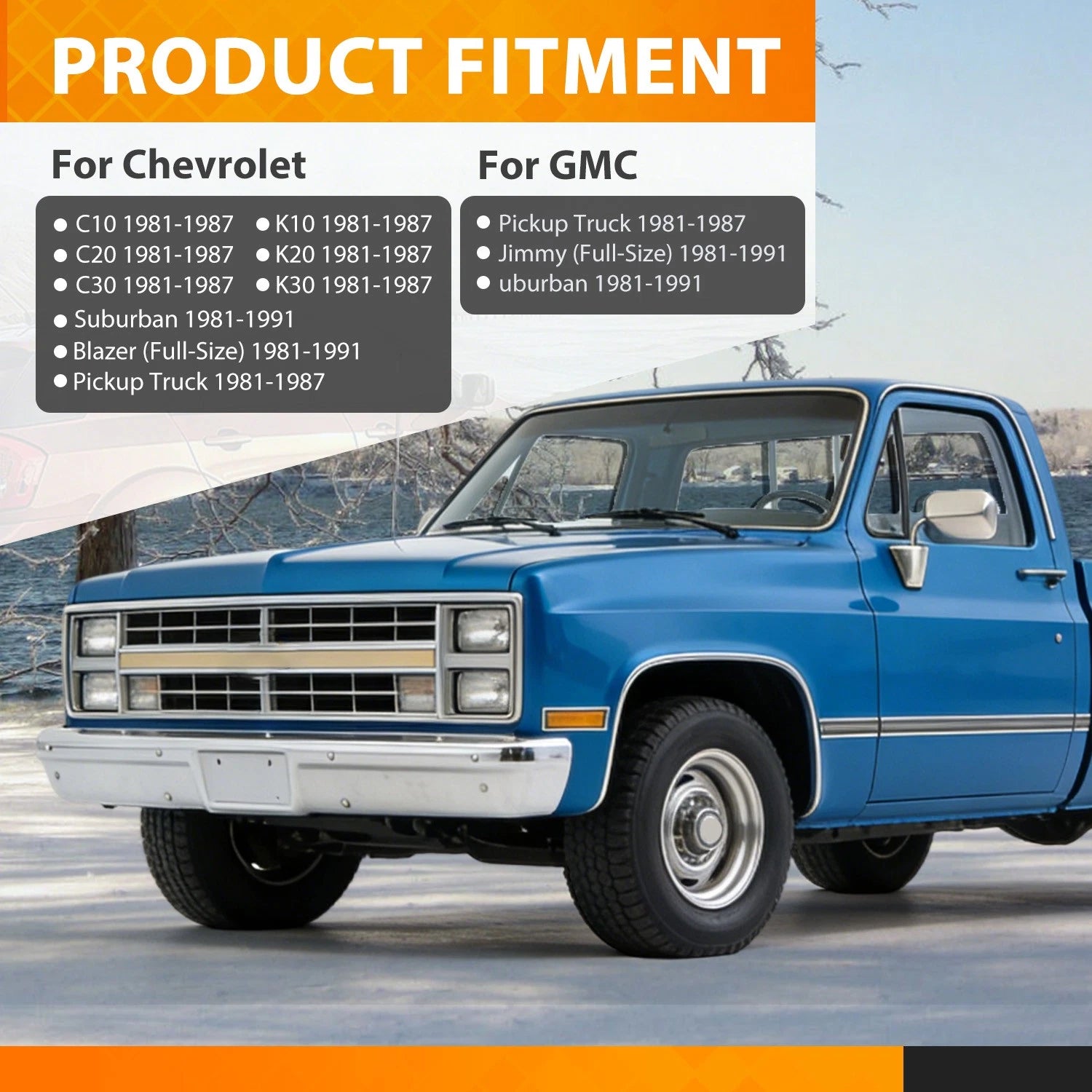 Hood Insulation Pad with Clips for Chevrolet GMC Pickup Truck (1981–1991)