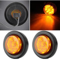2X Amber 2" Round 9 LED Side Marker Light for Truck Trailer