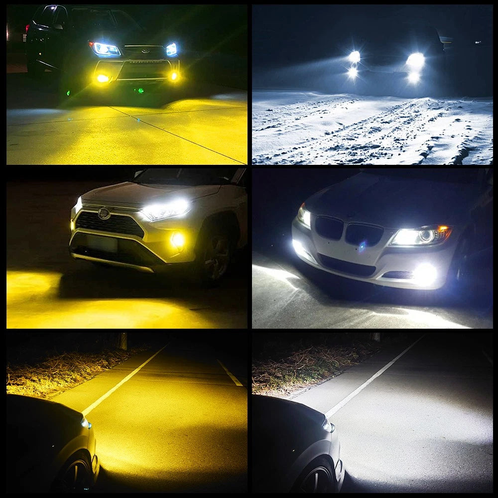 Switchback Dual Color LED Fog Light Bulbs for H11 H16 (6000K 3000K)