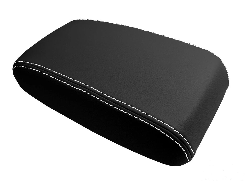 Leather Console Lid Pull Over Cover for Toyota Matrix (2003–2008) White Stitch