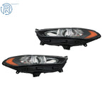 Set of 2 Halogen Headlights for Ford Fusion (2013–2016) Black Left & Right