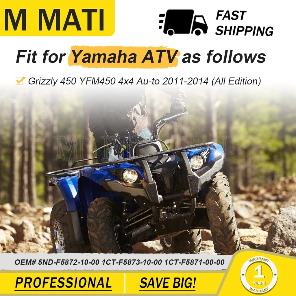 Front Brake Hose Line & Pipe Kit for Yamaha YFM450 4x4 Grizzly (2011–2014)
