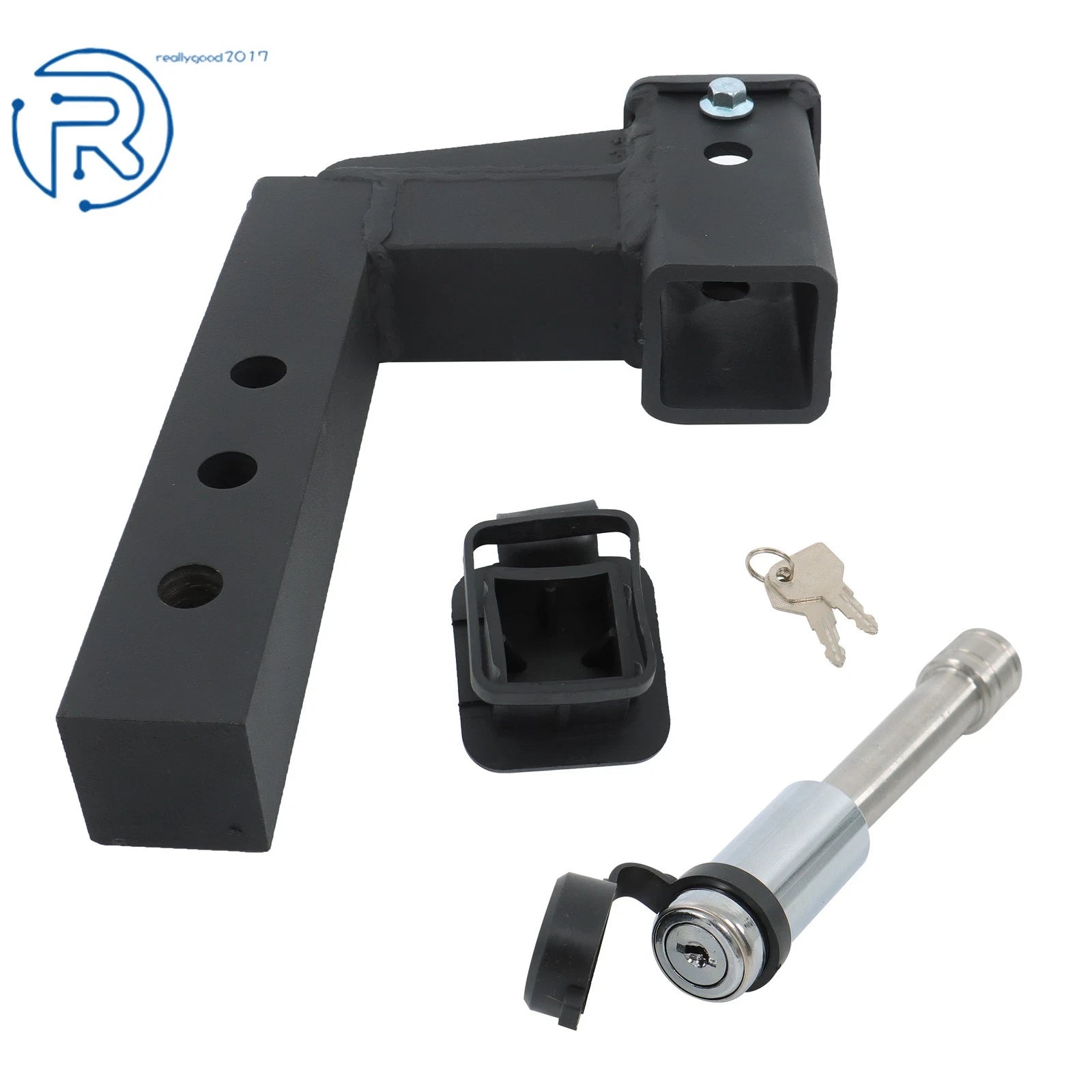 Adjustable Trailer Hitch Adapter for 2 Inch Receiver (6 Inch Rise/Drop)