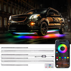 Set of 6 RGB Underglow LED Strip Lights for Car