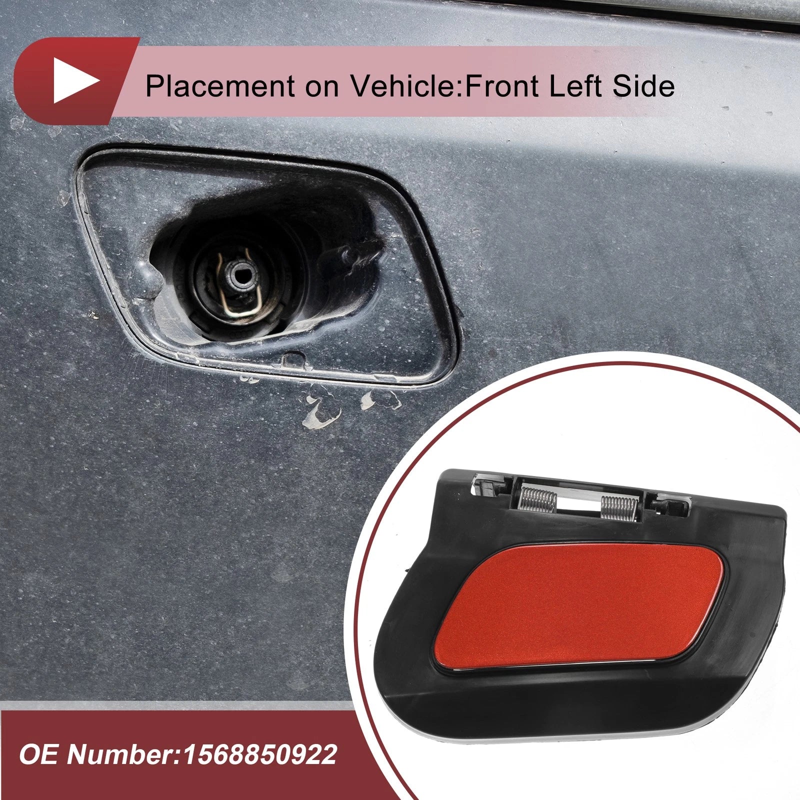 Front Left Washer Nozzle Cover Cap for Mercedes-Benz GLA45 AMG (2015–2019) Red
