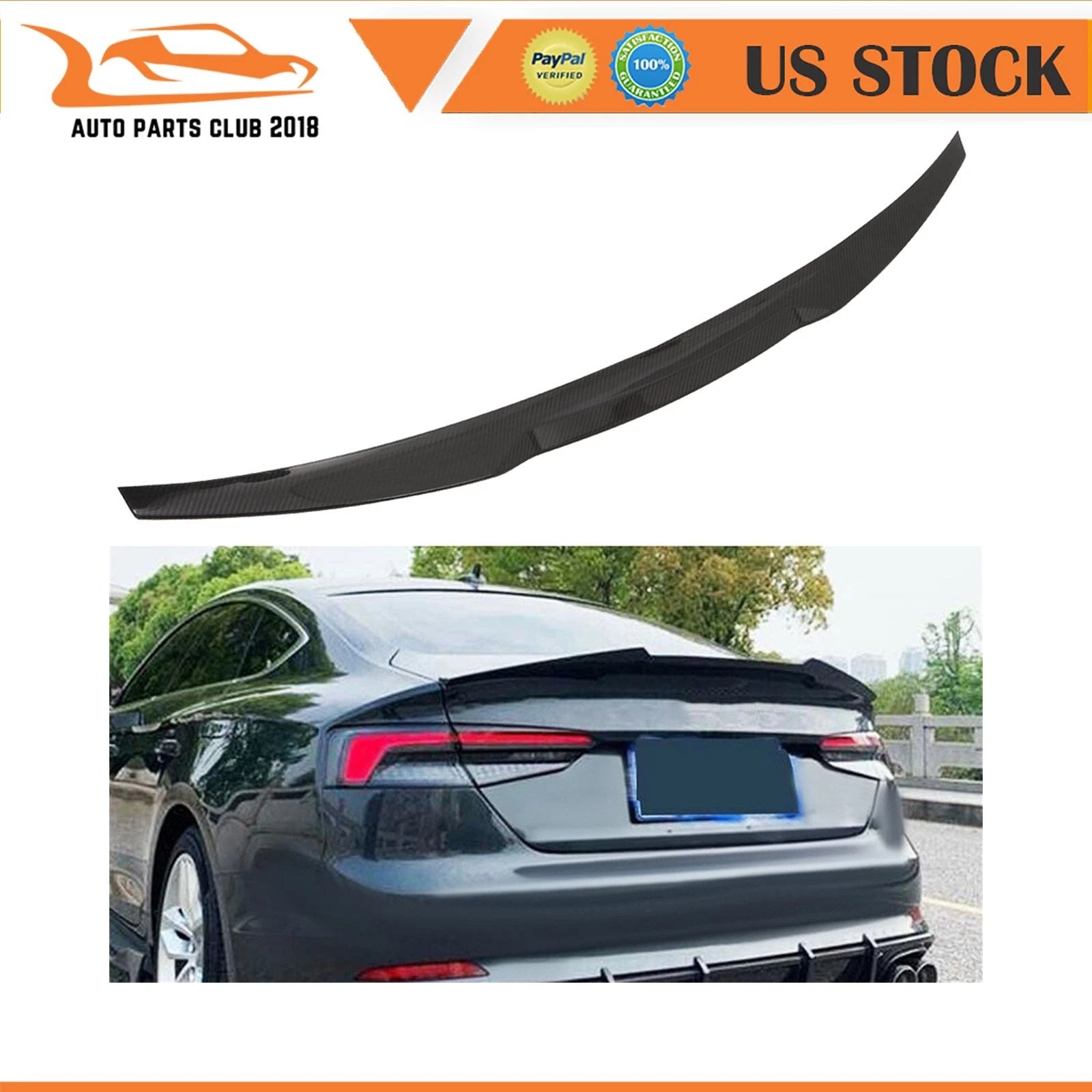 Rear Wing Spoiler CF for Audi A5 S5 4-Door (2017–2020)