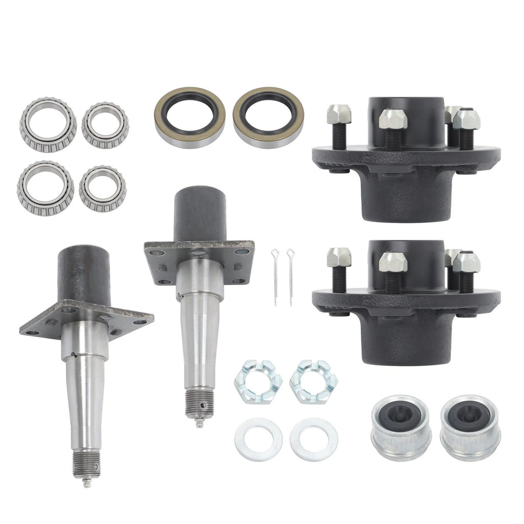 Trailer Hub Kit with Brake Flange for 5 on 4.5" Spindle (8.25" x 2")