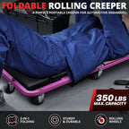 2-in-1 Rolling Creeper for Universal Fit (48" x 18" x 6", 330lbs Capacity)